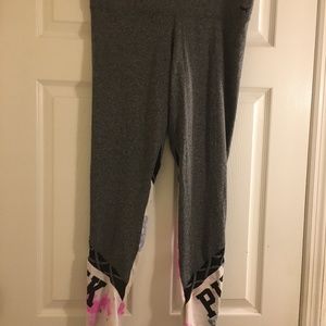 PINK Victoria's Secret Gray and White Colorful Tie Dye Yoga Leggings/ Size: L